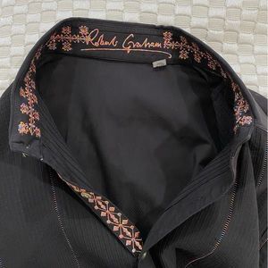 Multi-Colored Black Button Down by Robert Graham